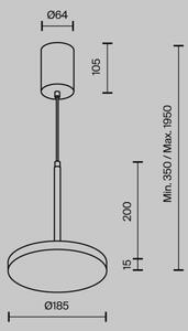 Lustră LED pe cablu Maytoni P076PL-L12W3K-BS PLATO LED/12W/230V 3000K auriu
