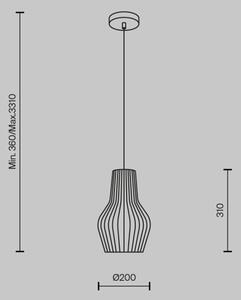 Lustră pe cablu Maytoni MOD191PL-01W ROOTS 1xE27/40W/230V d. 20 cm bej