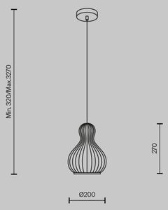 Lustră pe cablu Maytoni MOD192PL-01W ROOTS 1xE27/40W/230V d. 20 cm bej