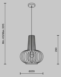 Lustră pe cablu Maytoni MOD193PL-01W ROOTS 1xE27/40W/230V d. 22,5 cm bej