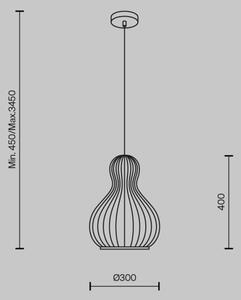 Lustră pe cablu Maytoni MOD192PL-01W1 ROOTS 1xE27/40W/230V d. 30 cm bej