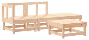 Set mobilier de grădină cu perne, 4 piese, lemn masiv