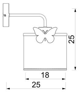 Lampă de perete pentru copii SWEET 1xE27/15W/230V alb/roz/fluture