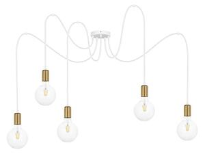 Lustră pe cablu MIROS 5xE27/60W/230V albă/aurie