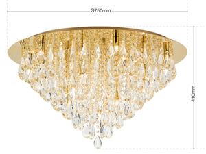 Plafonieră de cristal Orion DLU 2516/75 CELESTE 12xG9/40W/230V d. 75 cm auriu