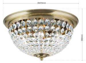 Plafonieră de cristal Orion DLU 1840/47 PLAFOND 6xE27/40W/230V d. 47 cm bronz