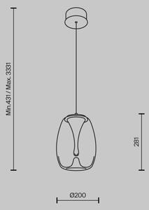 Lustră LED pe cablu Maytoni MOD282PL-L8G3K SPLASH LED/7W/230V 3000K auriu