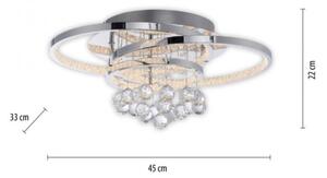 Plafonieră LED Paul Neuhaus 6267-17 ROTAZO LED/32W/230V d. 45 cm crom