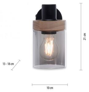 Spot de perete JUST LIGHT. 11311-18 PASQUAL 1xE27/40W/230V negru/ficus de cauciuc