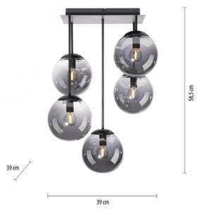 Lustră pe tijă JUST LIGHT. 14602-18 WIDOW 5xE14/25W/230V negru