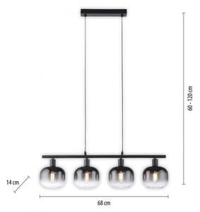 Lustră pe cablu JUST LIGHT. 15421-18 ZEA 4xE14/25W/230V negru