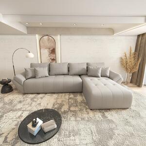Colțar extensibil dumonde cu ladă de depozitare si sezut confortabil din spuma high-density, Berlin XL Enjoy Grey 350x185 cm II