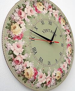 Vintage ceas de perete din lemn Circle - KVERTO