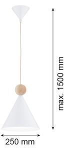 Lustră pe cablu Argon 8629 KEGEL 1xE27/15W/230V alb