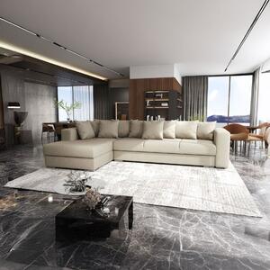 Colțar extensibil dumonde cu ladă de depozitare si sezut confortabil din spuma high-density, Gloria Enjoy Camel 320x183 cm