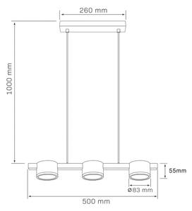 Lustră LED pe cablu MIRELLA 3xGX53/6W/230V negru