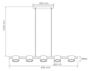 Lustră LED pe cablu MIRELLA 5xGX53/6W/230V negru