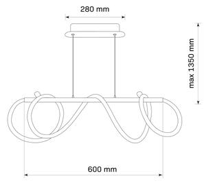 Lustră LED pe cablu EMMA LED/38W/230V auriu