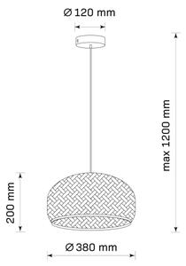 Lustră pe cablu KORFU 1xE27/20W/230V d. 38 cm bambus