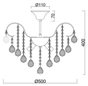 Lustră de cristal aplicată Brilagi CRYSTAL 6xE14/60W/230V bronz