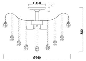 Lustră de cristal aplicată Brilagi CRYSTAL 6xE14/60W/230V crom lucios