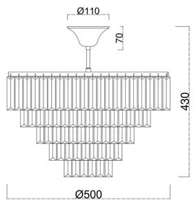 Lustră de cristal aplicată Brilagi CRYSTAL 5xE14/40W/230V crom lucios