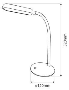 Lampă LED flexibilă tactilă dimabilă de masă LED/6W/5V USB 1200 mAh alb