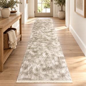 Traversa hol antiderapanta, 80x300 cm, Welsoft, model abstract, bej-taupe, TRV4212