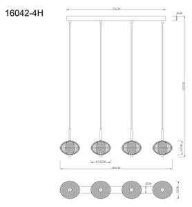 Lustră LED pe cablu Globo 16042-4H AIDA 4xLED/5,75W/230V 3000K/4500K/6500K