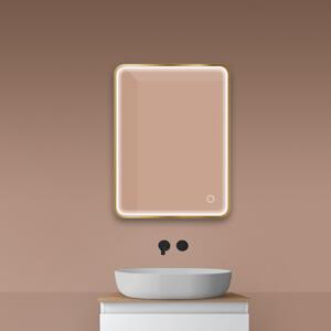 Oltens Nordlis oglindă 60x80 cm dreptunghiular cu iluminare cu covoraș de încălzire auriu 64116810
