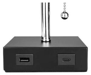 Lampă de masă 1xE27/60W/230V cu încărcător USB