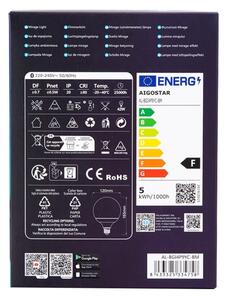 Bec LED RGBW dimabil Aigostar MESH G120 E27/4,9W/230V 2700-6500K + telecomandă