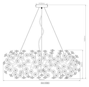 Lustră LED de cristal pe cablu Globo 64135H3 KATRINA 20xG9/3,5W/230V