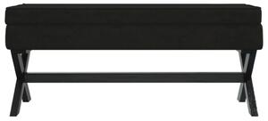 Taburet de depozitare, negru, 110x45x49 cm, catifea