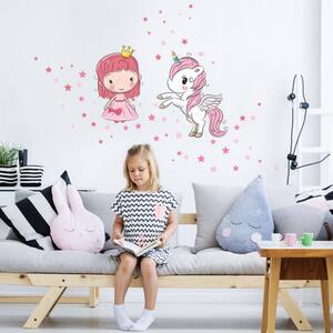 INSPIO-Autocolant textil - Autocolant - Prințesă și unicorn