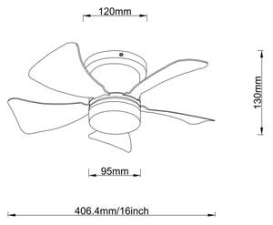 Ventilator LED dimabil de tavan Globo 03609W HINES LED/10W/230V alb + telecomandă