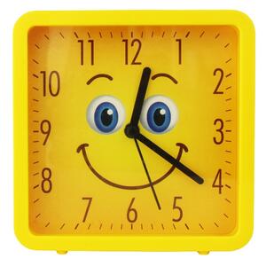 Ceas de birou, pentru camera copiilor, ABS galben, 13x13 cm