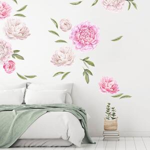 INSPIO-Autocolant textil - Tapet cu flori - Bujori albi