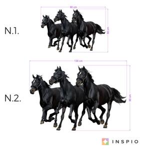 Autocolant pentru perete cu trei cai negri