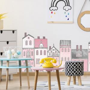 INSPIO-Autocolant textil - Autocolante pentru perete - Case roz