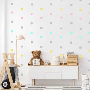 INSPIO-Autocolant textil - Autocolante pentru perete puncte în nuanțe pastelate