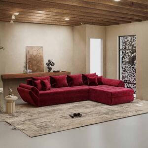 Colțar extensibil dumonde cu ladă de depozitare si sezut confortabil din spuma high-density, Loana XL Monolith Rosu II 335x185 cm