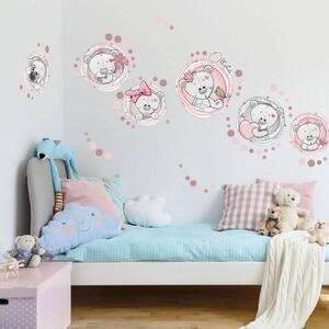 INSPIO-Autocolant textil - Autocolante pentru perete - Ursuleți cu nume roz