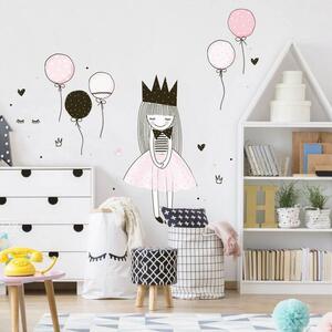 INSPIO-Autocolant textil - Autocolant pentru fetiță - Prințesă cu baloane