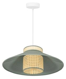 Lustră pe cablu RIO Duolla RATTAN 1xE27/15W/230V d. 45 cm verde/ratan