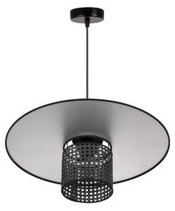 Lustră pe cablu TOKYO Duolla RATTAN 1xE27/15W/230V d. 50 cm negru/argintiu