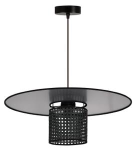 Lustră pe cablu TOKYO Duolla RATTAN 1xE27/15W/230V d. 50 cm negru/argintiu