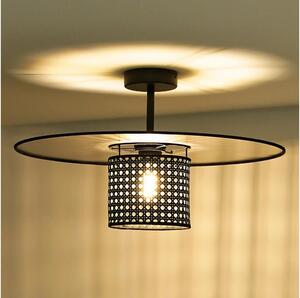 Lustră aplicată TOKYO Duolla RATTAN 1xE27/15W/230V d. 50 cm negru/argintiu