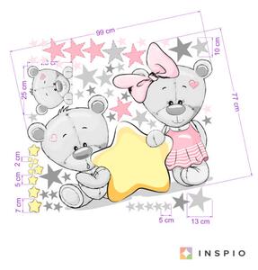 Autocolant ursuleți cu stele roz