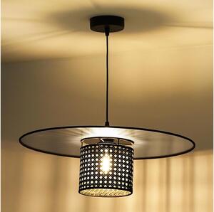 Lustră pe cablu TOKYO Duolla RATTAN 1xE27/15W/230V d. 50 cm negru/argintiu